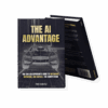 The AI Advantage signed paperback by Tim Kintz – automotive sales training book cover featuring gold title and luxury car wireframe design