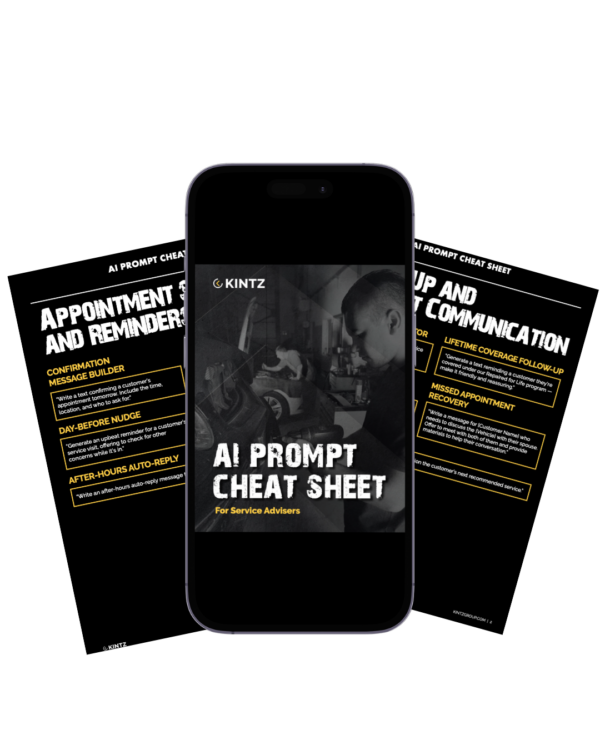 Service Advisors Ai Prompt Cheatsheet on phone