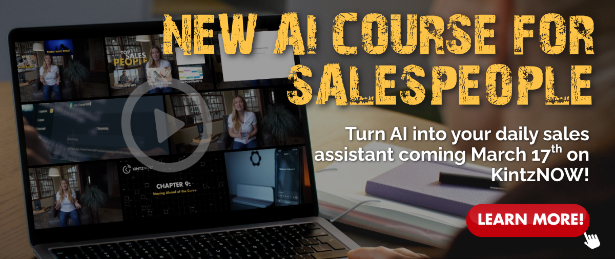 New AI sales course on laptop at dealership